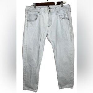 Agolde Woman’s Light Wash Ivory 90s Inspired Jeans Slight Distress Size 30 EUC